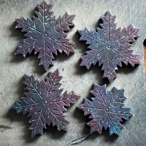 Set of Four Ocean Jasper Snowflakes ❄️❄️❄️❄️ - Picture 1 of 7